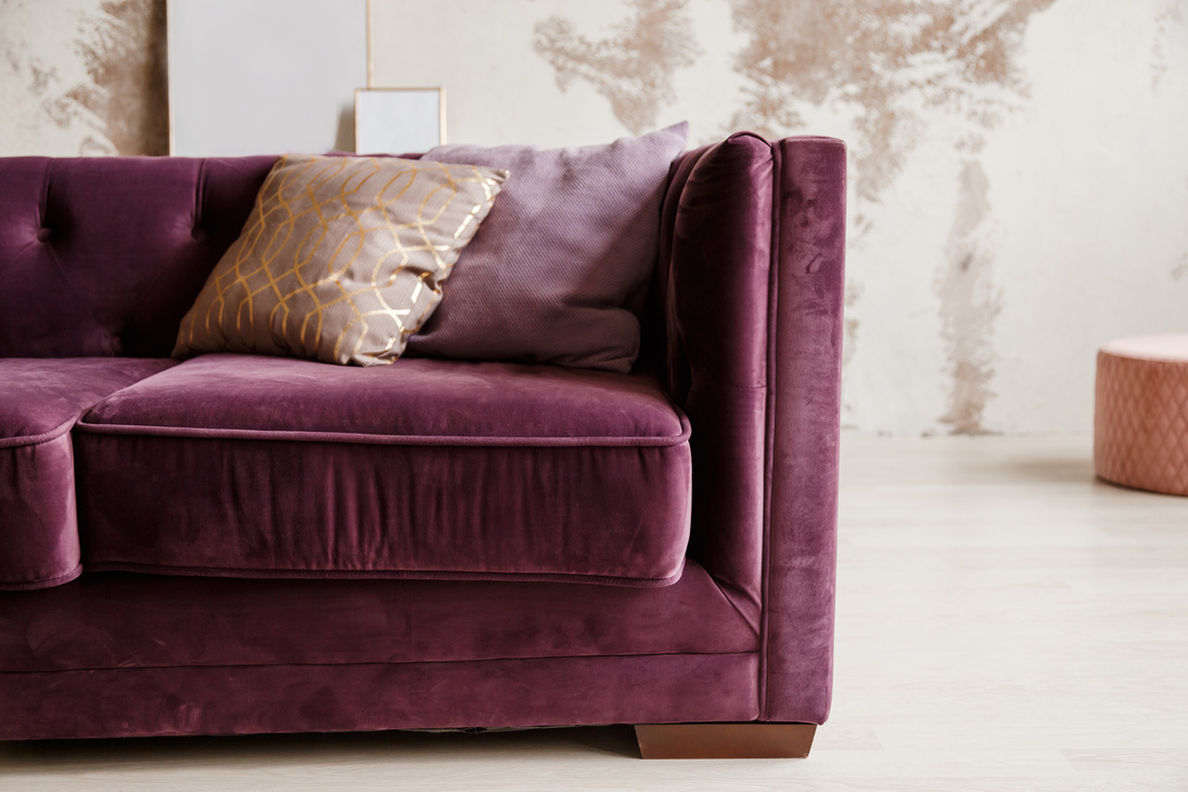 Purple Velvet Sofa 